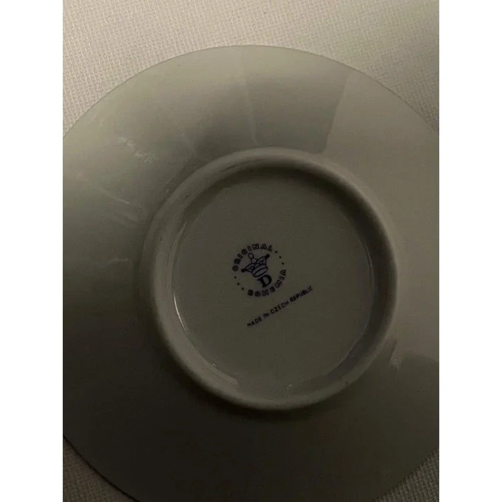 Bohemia White Blue Cesky Porcelain Dubi‎ Demi Tass Tea Coffee Cup Sets